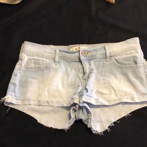 Hollister low rise white washed jean shorts